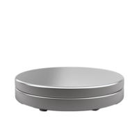 A sleek and stylish metallic round container with a brushed silver finish and a smooth top lid png