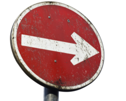 A red and white sign with an arrow pointing in the direction of the right png