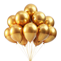 A Bunch of Shiny Gold Balloons for a Festive Celebration png
