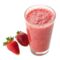 Delicious and Refreshing Strawberry Smoothie in a Glass with Fresh Strawberries png