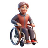 wonderful contemporary Portrait of a person in a wheelchair, empowered and confident, with dynamic lighting and strong lines, in a heroic style exclusive png