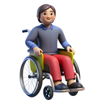 magnifik minimalistisk porträtt av en person i en rullstol, bemyndigad och självsäker, med dynamisk belysning och stark rader, i en heroisk- stil hög upplösning png