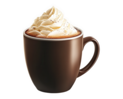 A cup of hot chocolate with whipped cream on top png