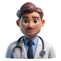 dramatic artistic Portrait of a doctor with a stethoscope, focused and determined, with cool, clinical lighting, in a realistic style original png