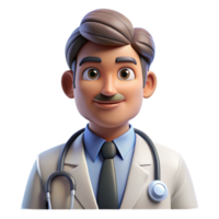 dramatic abstract Portrait of a doctor with a stethoscope, focused and determined, with cool, clinical lighting, in a realistic style detailed png