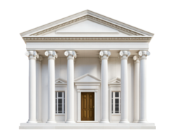 A white building with columns and a door png