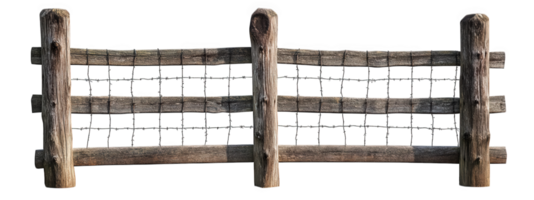 A wooden fence with barbed wire on it png