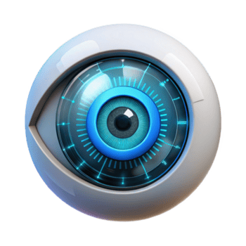 sereno tradizionale un' singolo umano occhio con un' hud Schermo sovrapposto, in mostra complesso dati visualizzazioni e biometrico letture, illuminato di un' freddo, clinico bianca luce, realistico stile esclusivo png