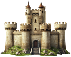 A castle with a tower and stairs png