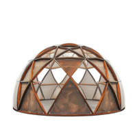 Stunning Wooden Geodesic Dome Structure with Glass Panels png