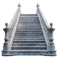 Grandiose Stone Staircase Against Transparent Background for Architecture, Luxury Interiors, or Elegant Design Concepts png