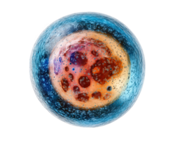 high magnification microscope image showing intricate structure of cell, highlighting its vibrant colors and unique patterns. This captivating view reveals complexity of cellular life png