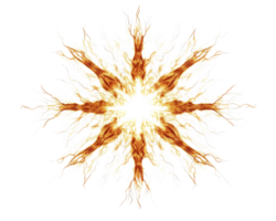 Multiple lightning bolts converging at central point, creating striking visual effect. dynamic energy and vibrant colors evoke sense of power and intensity png