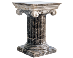 Elegant marble pedestal with intricate details, perfect for display or decoration. This classic piece adds touch of sophistication to any space png