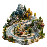 Pack Open Road Journey Asphalt Highway on Transparent Background for Tourism Branding png