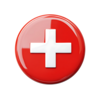 Pack Red Medical Icon with White Cross on Transparent Background for Medical Infographics png