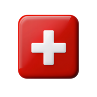 Pack Red Medical Icon with White Cross on Transparent Background for Hospital Branding png