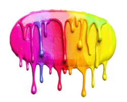 A colorful paint dripping on a black background png