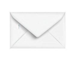 An open white envelope on a black background png