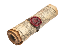 A scroll with a wax seal on it png