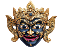 A gold mask with a black background png