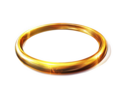 A golden ring on a black background png