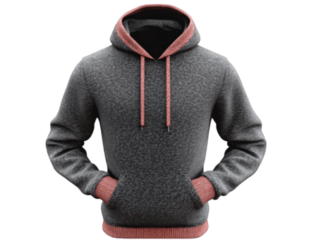 uma moletom com capuz com Rosa e cinzento cores png