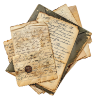 A Stack of Antique Letters and Envelopes Showing Aged Paper and Handwritten Text png