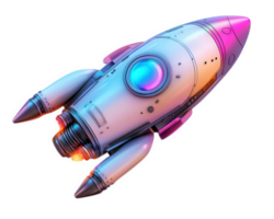 A futuristic spaceship with a colorful light on it png