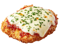 A chicken nugget covered in cheese and herbs png