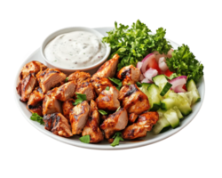 Chicken shawarma with cucumber salad png