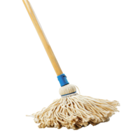 A Classic String Mop with Wooden Handle for Efficient Floor Cleaning png