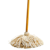 A Classic String Mop with a Wooden Handle for Efficient Floor Cleaning png