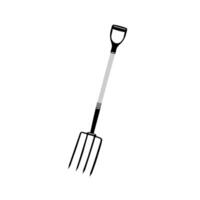 Pitchfork Garden tool, flat outline style isolate on white background vector