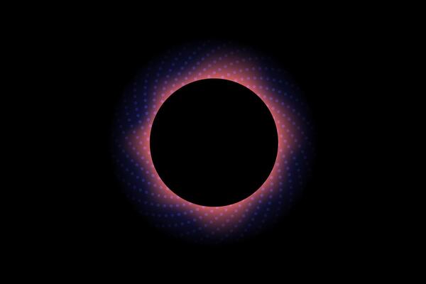 Black hole light effect abstract radial motion lines on black color background