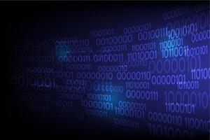Abstract Technology binary code Big data Random blue digits wall on screen vector