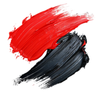Abstract Red and Black Paint Strokes on White Background Dynamic Swirls of Color Bold Artistic Expression png