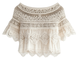 A white top with lace detailing png