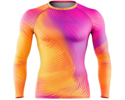 The long sleeved compression shirt is designed to look like a colorful abstract design png