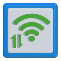 Simple 3d icon of WiFi data connection. Suitable for presentation media, design templates, flayers, brochures, promotional media and advertisements. png