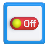 Simple 3d icon of switch off button. Suitable for presentation media, template design, brochure, promotional media and advertisement png