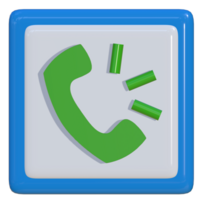 Simple 3d icon of phone call. Suitable for presentation media, design template, flayer, brochure, promotion media and advertisement. png