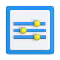 Simple 3d icon of advanced settings. Suitable for presentation media, template design, brochures, promotional media and advertisements png