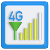Simple 3d icon of 4G network. Suitable for presentation media, design template, brochure, promotion media and advertisement. png