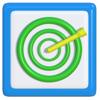 Simple 3d icon of dart circle. Suitable for presentation media, template design, brochure, promotional media and advertisement png