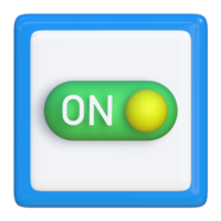 Simple 3d icon of switch on button. Suitable for presentation media, template design, brochure, promotional media and advertisement png