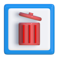 Simple 3d icon of trash can. Suitable for presentation media, template design, brochures, promotional media and advertisements. png