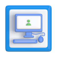 Simple 3d icon of personal computer. Suitable for presentation media, template design, brochures, promotional media and advertisements png