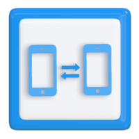 Simple 3d icon of mobile data transfer. Suitable for presentation media, design templates, brochures, promotional media and advertisements. png