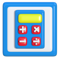 Simple 3d icon of calculator. Suitable for presentation media, template design, brochures, promotional media and advertisements. png